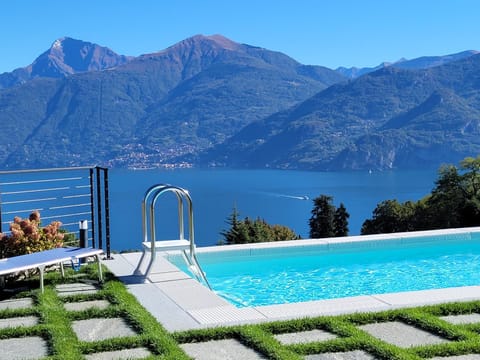 Day, Natural landscape, Lake view, Mountain view, Pool view, Swimming pool, sunbed