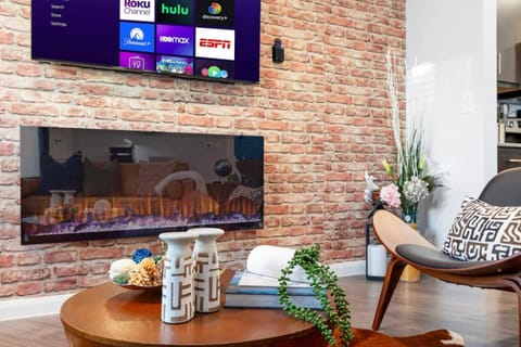 Living room, fireplace