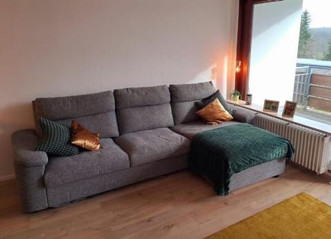 Bed, Living room, Seating area