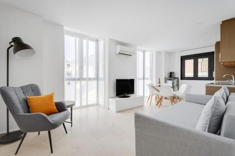 Communal lounge/ TV room, TV and multimedia, Kitchen or kitchenette, Living room, Seating area, Dining area, air conditioner