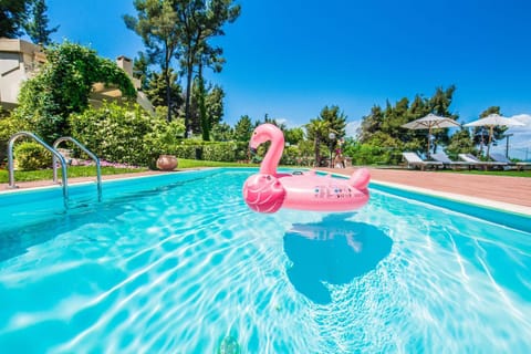 Swimming pool, sunbed