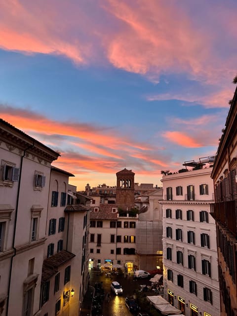 Property building, City view, Sunset