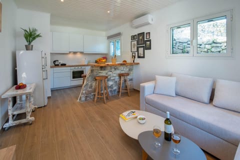 Kitchen or kitchenette, Living room, Food and drinks, Seating area, Dining area, Food, pet friendly, stove