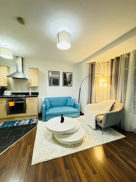 Kitchen or kitchenette, Living room, Seating area