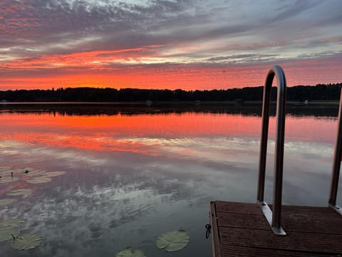 Fishing, Lake view, Sunset
