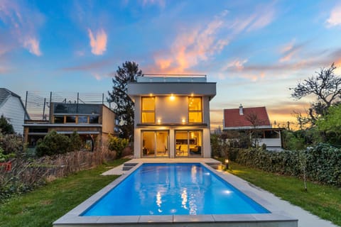 Property building, Living room, Swimming pool