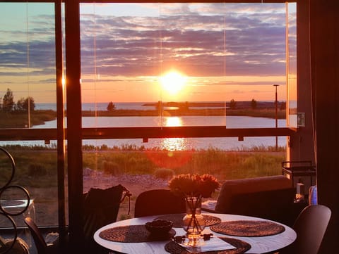 Night, Summer, Balcony/Terrace, Dining area, Beach, Beach, Sea view, Sunset