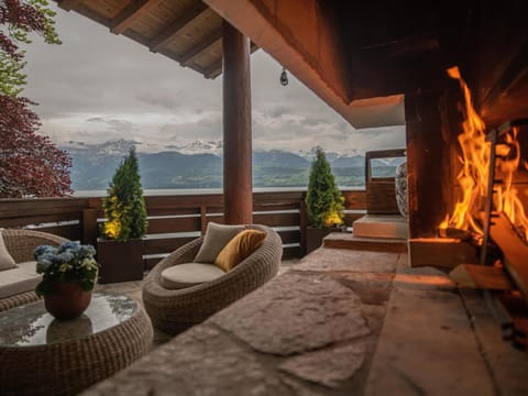 Natural landscape, Seating area, Mountain view, fireplace, fireplace