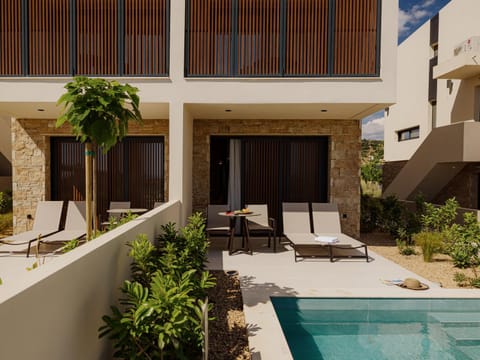 Property building, Patio, Nearby landmark, Day, Summer, Garden, View (from property/room), Balcony/Terrace, Living room, Seating area, Garden view, Pool view, Pool view, Swimming pool, Swimming pool, Location, sunbed, VIP