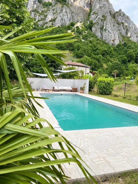 Property building, Living room, Swimming pool