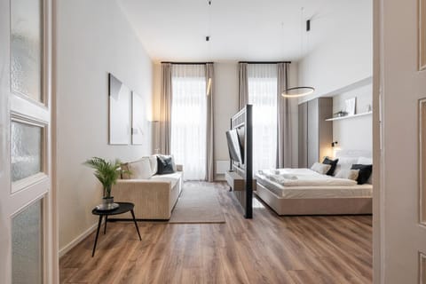 Bed, Living room, Photo of the whole room, Seating area, Bedroom