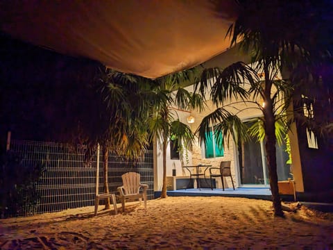 Patio, Night, Garden, Garden view
