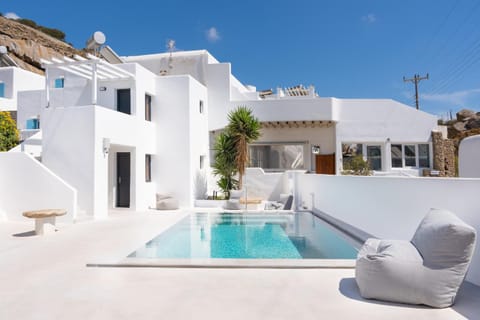 Property building, Living room, Swimming pool
