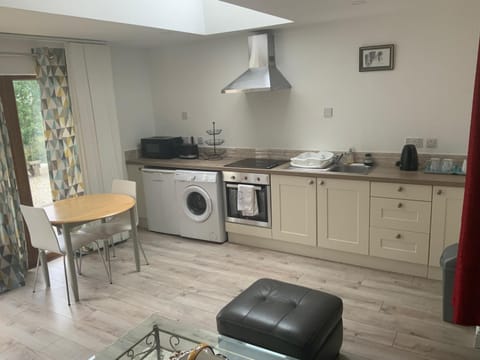 Kitchen or kitchenette, Seating area, Dining area, minibar, pet friendly, stove, washing machine