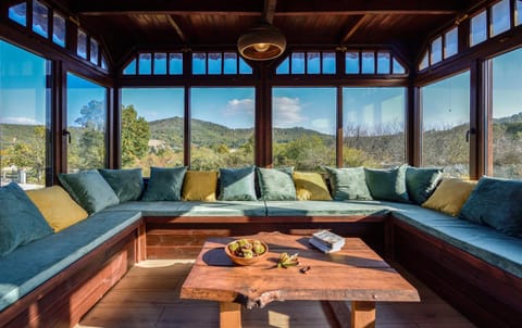 Natural landscape, Living room, Seating area, Mountain view