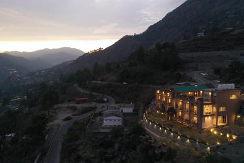 Property building, Natural landscape, Bird's eye view, Sunset