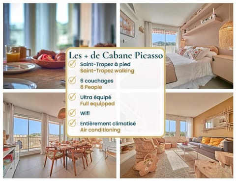 Cabane Picasso-Saint-Tropez, appartement 3 chambres dans résidence-parking Apartment in Saint-Tropez
