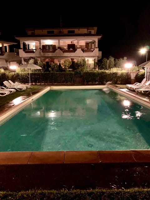 Property building, Night, Pool view