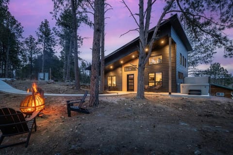 Property building, Night, fireplace