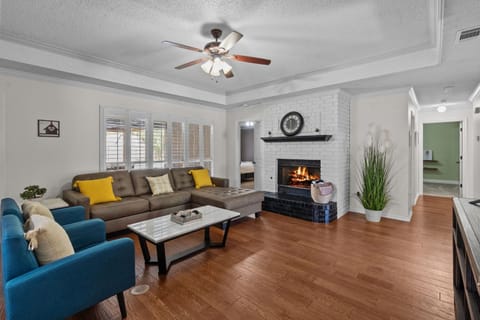 Living room, fireplace