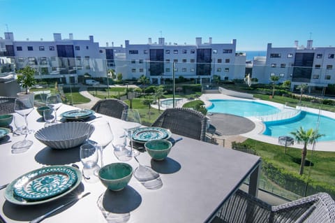 Spring, Day, View (from property/room), Balcony/Terrace, Pool view, Swimming pool