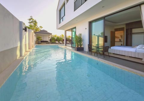 Property building, Bedroom, Pool view, Swimming pool