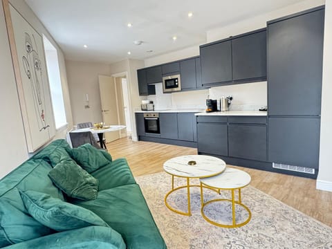 Living room, kitchen