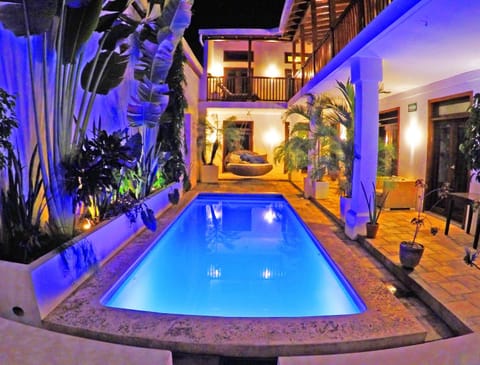 Patio, Night, Pool view, Swimming pool