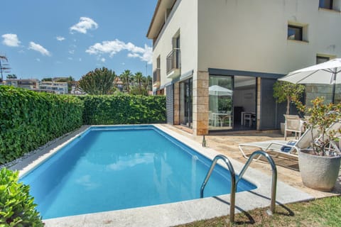 Property building, Living room, Swimming pool
