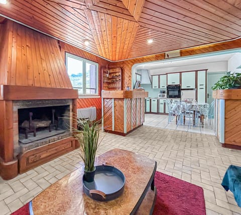 Kitchen or kitchenette, Living room, fireplace