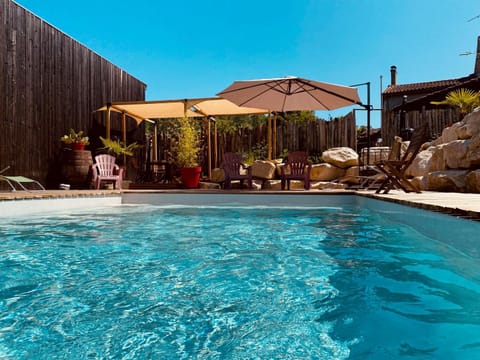 Property building, Living room, Swimming pool