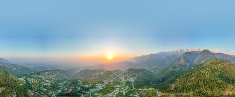 Nearby landmark, Natural landscape, Mountain view, Sunset