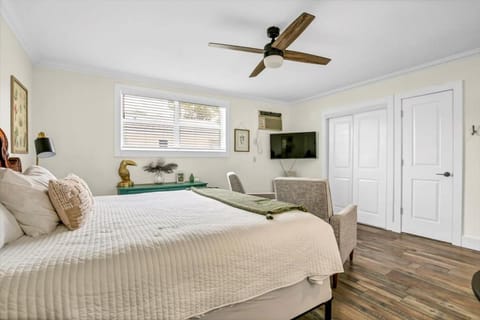 Bed, TV and multimedia, Bedroom, fireplace