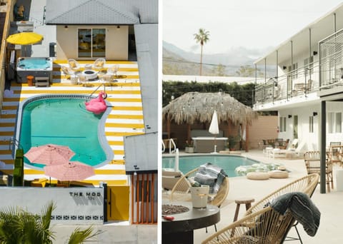 Property building, Patio, Day, Natural landscape, Pool view, Swimming pool, sunbed