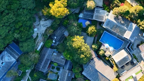 Property building, Day, Neighbourhood, Bird's eye view, Pool view, Street view, Swimming pool