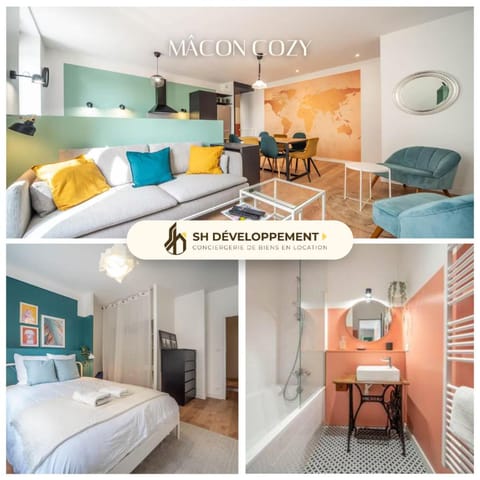 Mâcon Cozy / Appartement central 100m² / 8 pers Apartment in Bourgogne-Franche-Comté