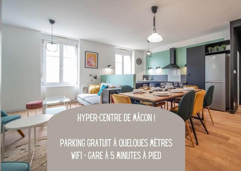 Mâcon Cozy / Appartement central 100m² / 8 pers Apartment in Bourgogne-Franche-Comté