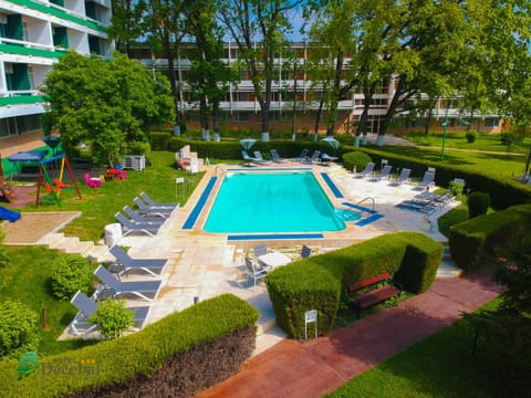 Property building, Day, Natural landscape, Children play ground, Garden, Garden view, Pool view, Swimming pool, sunbed