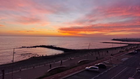 Natural landscape, Bird's eye view, Beach, Sea view, Sunset, Parking