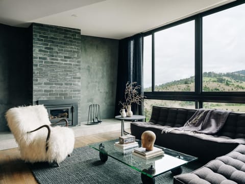 Natural landscape, Living room, Seating area, Mountain view