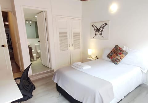 Bed, Photo of the whole room, Bedroom, towels, wardrobe