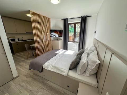 Bed, Kitchen or kitchenette, Living room, Photo of the whole room, Seating area, Bedroom, towels