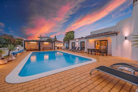 Night, Pool view, Swimming pool