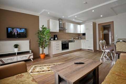 Kitchen or kitchenette, Living room, Dining area