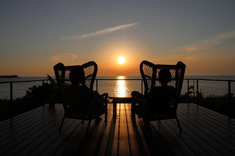 View (from property/room), Balcony/Terrace, Sea view, Sunset
