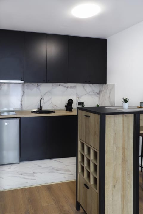 Kitchen or kitchenette, minibar, oven, stove