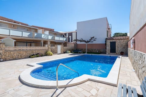 Property building, Living room, Swimming pool