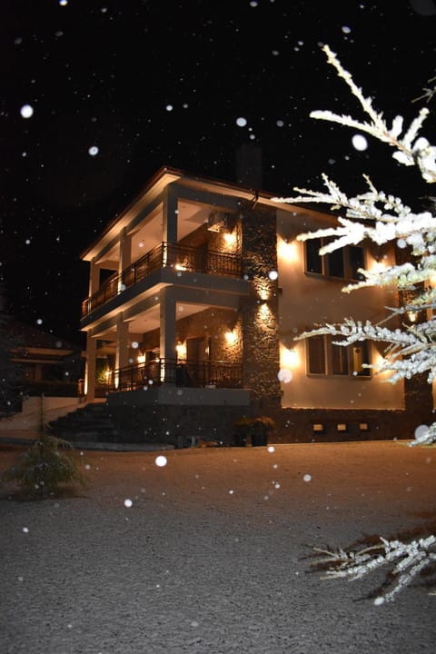 Property building, Night, Winter