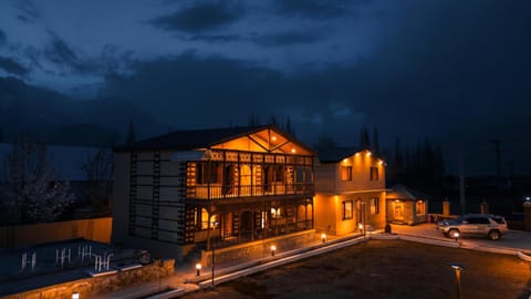 Property building, Night, Parking