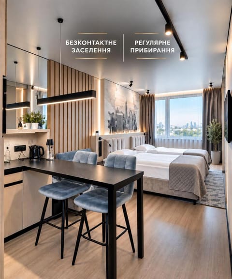 Bed, Kitchen or kitchenette, Living room, Photo of the whole room, Seating area, Dining area, Bedroom, minibar